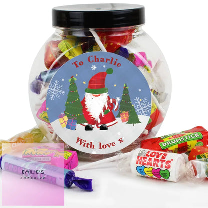 Personalised Tartan Santa Sweet Jar