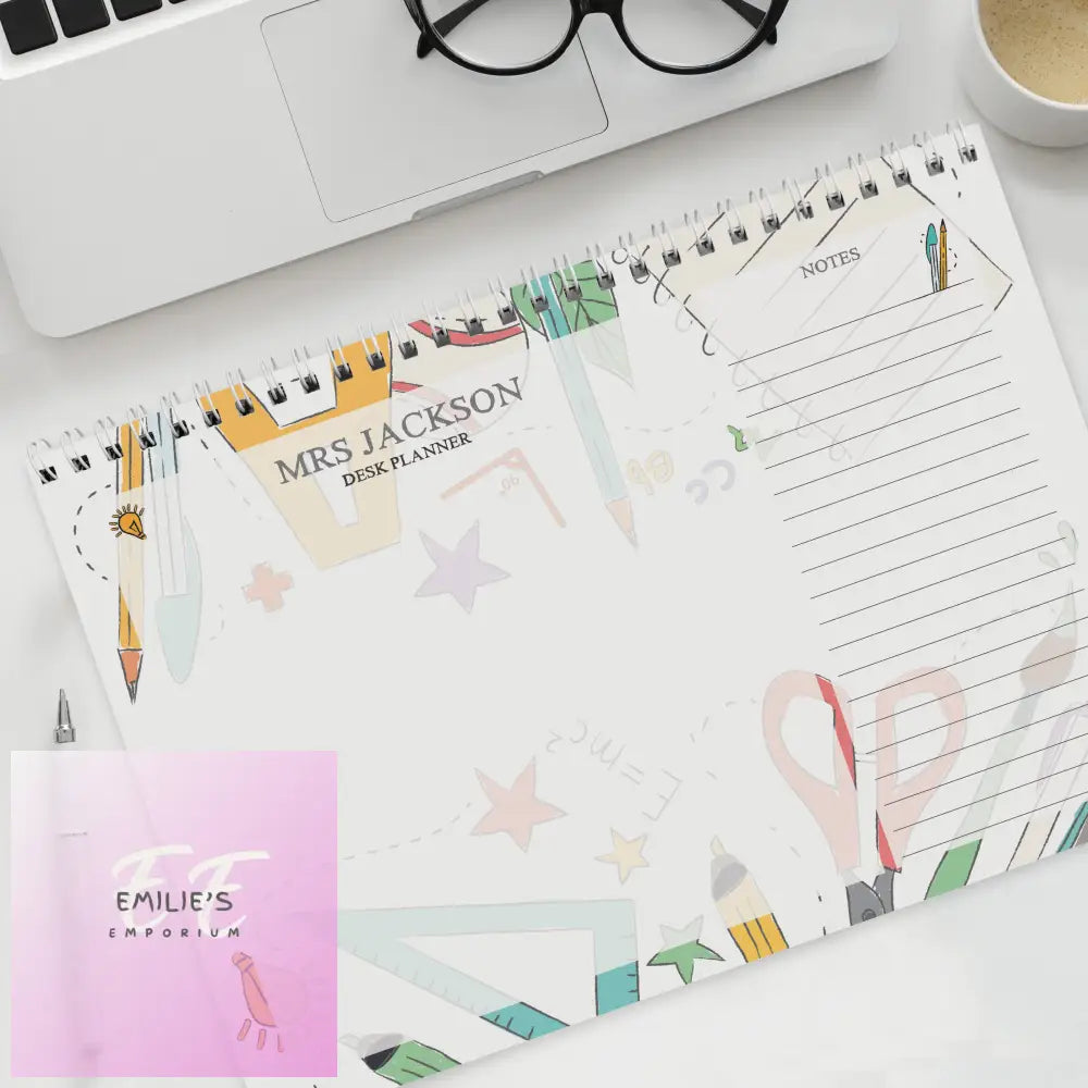 Personalised Teacher A4 Desk Planner