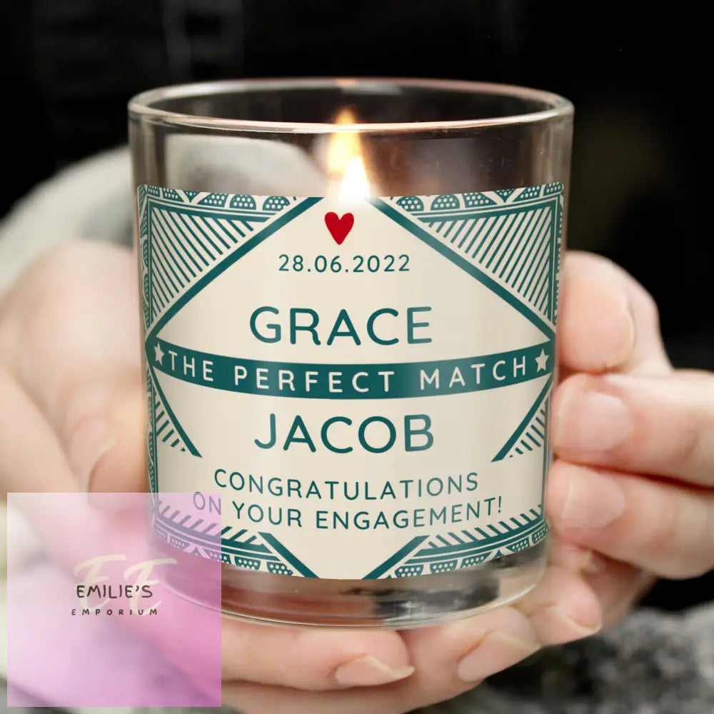 Personalised The Perfect Match Scented Jar Candle