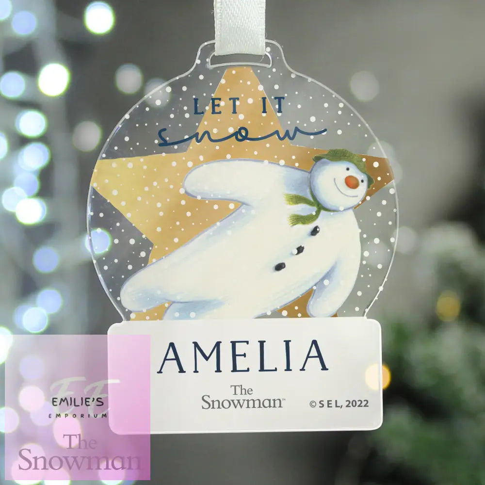 Personalised The Snowman Acrylic Decoration