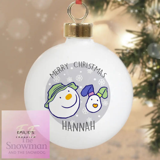 Personalised The Snowman And The Snowdog Bauble
