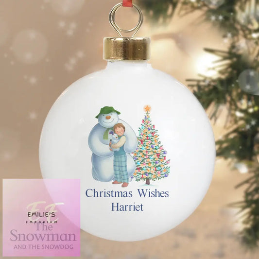 Personalised The Snowman And The Snowdog Friends Bauble