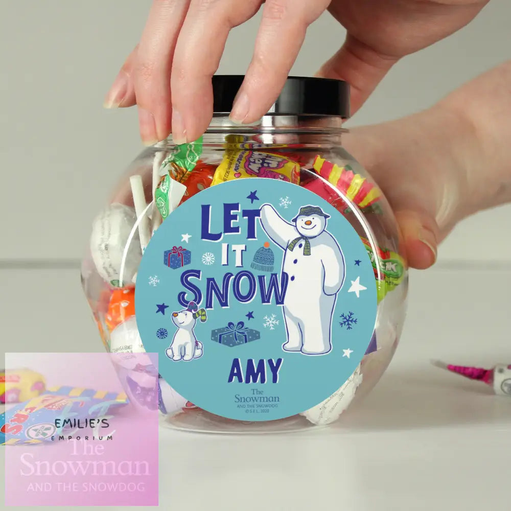 Personalised The Snowman And The Snowdog Sweet Jar