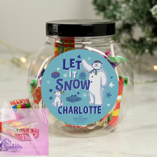 Personalised The Snowman And The Snowdog Sweet Jar