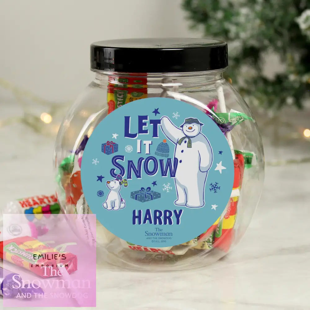 Personalised The Snowman And The Snowdog Sweet Jar