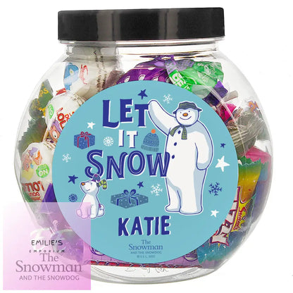 Personalised The Snowman And The Snowdog Sweet Jar