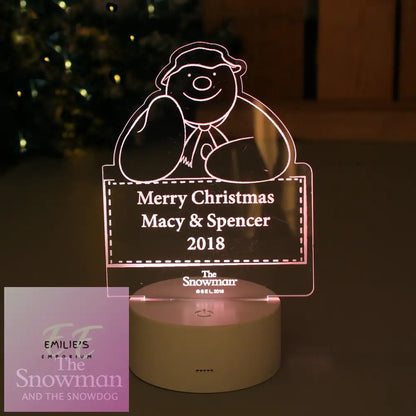 Personalised The Snowman Led Colour Changing Decoration & Night Light