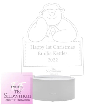 Personalised The Snowman Led Colour Changing Decoration & Night Light