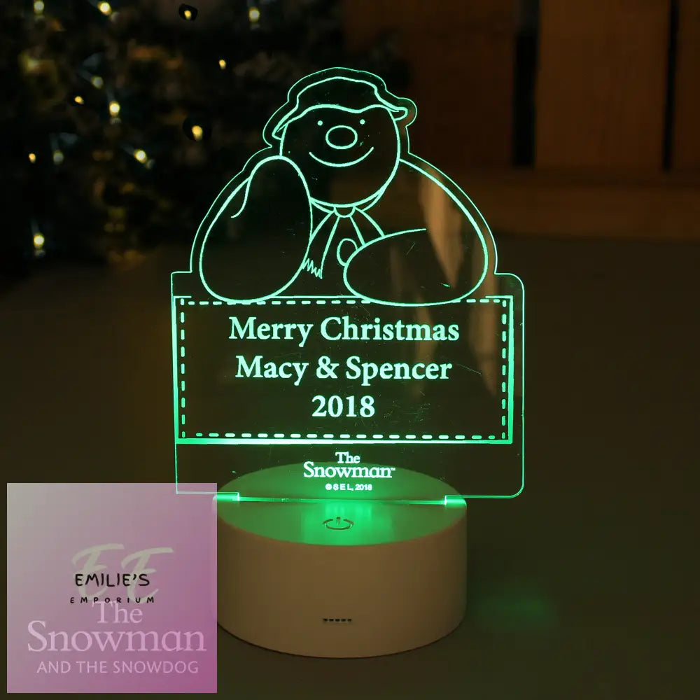 Personalised The Snowman Led Colour Changing Decoration & Night Light