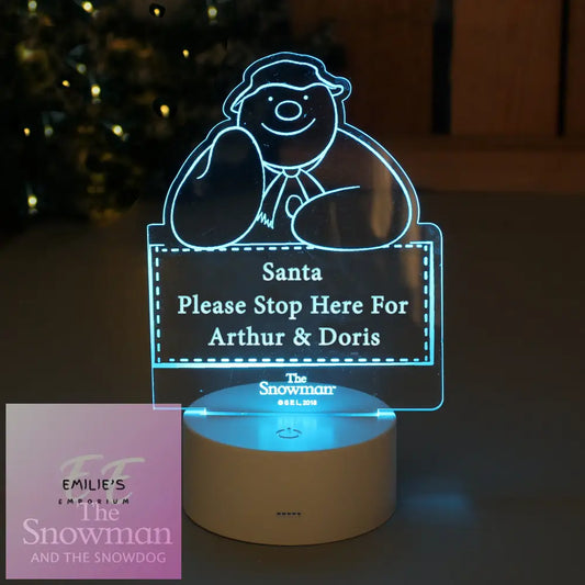 Personalised The Snowman Led Colour Changing Decoration & Night Light