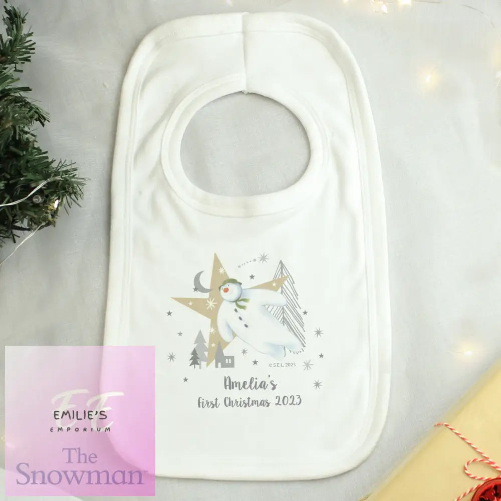 Personalised The Snowman Magical Adventure Bib