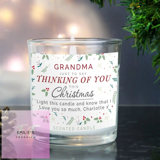 Personalised Thinking Of You Christmas Scented Jar Candle