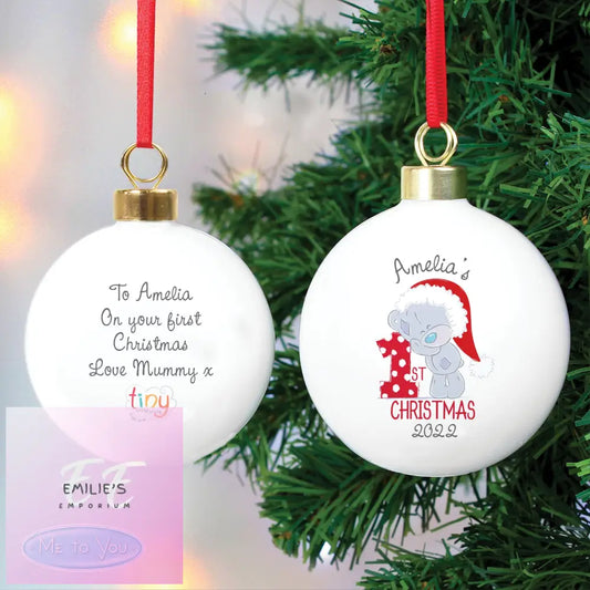 Personalised Tiny Tatty Teddy My 1St Christmas Bauble