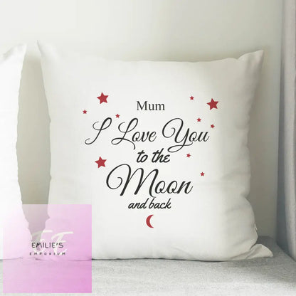 Personalised To The Moon & Back White Cushion