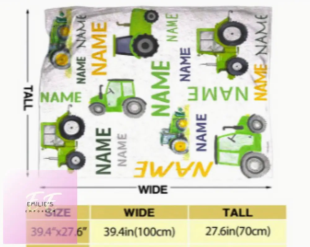 Personalised Tractor Blanket