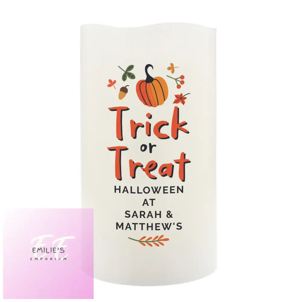 Personalised Trick Or Treat Led Candle