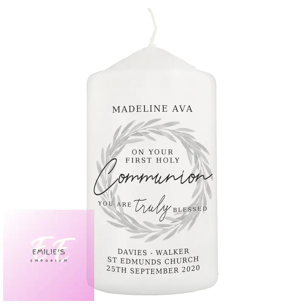 Personalised Truly Blessed First Holy Communion Pillar Candle Baby & Toddler