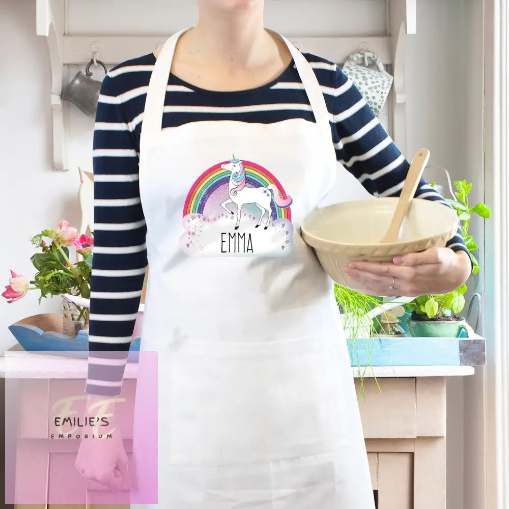 Personalised Unicorn White Apron