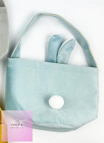 Personalised Velvet Bunny Bags Blue