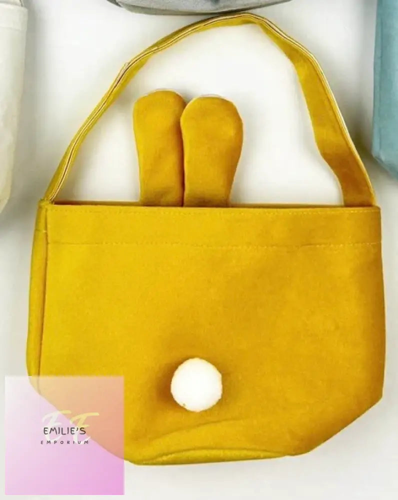 Personalised Velvet Bunny Bags Yellow