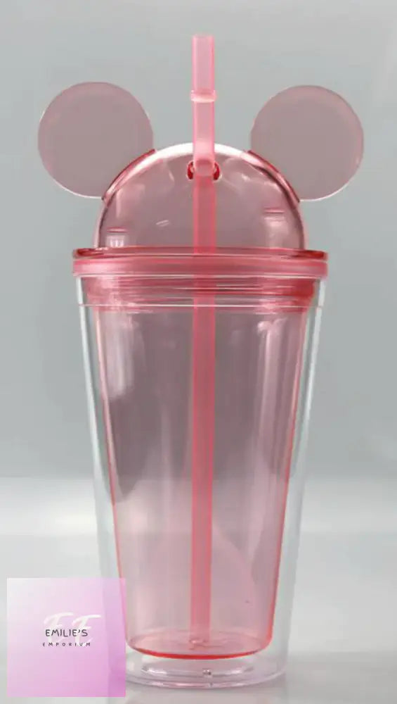 Personalised Vinyl Mouse Tumblers Pink