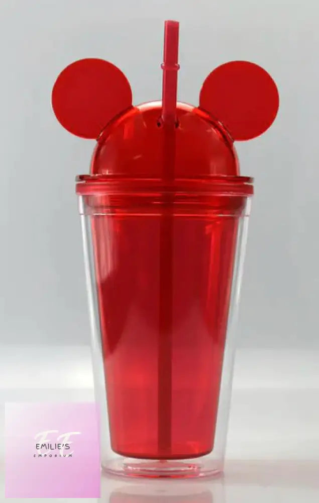 Personalised Vinyl Mouse Tumblers Red