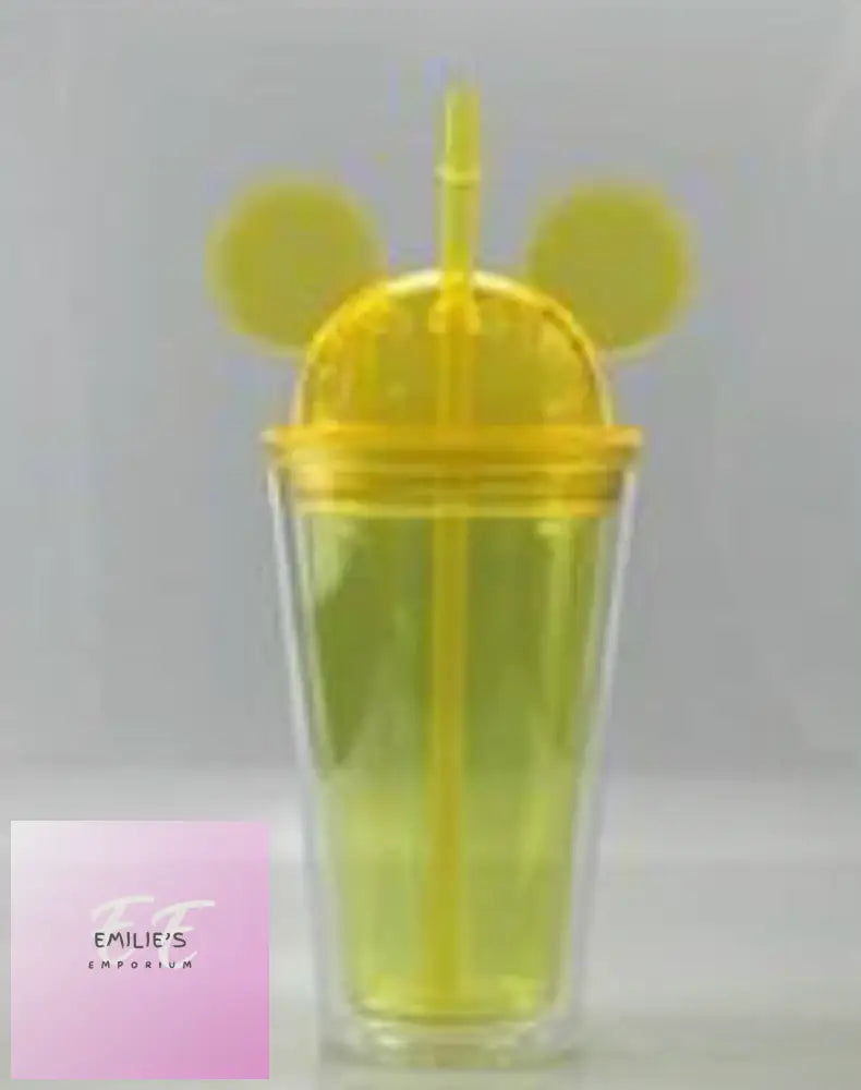 Personalised Vinyl Mouse Tumblers Yellow