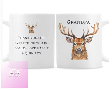 Personalised Watercolour Stag Mug