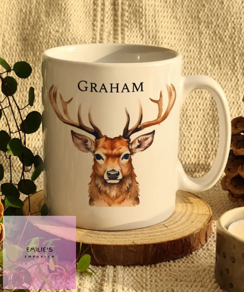 Personalised Watercolour Stag Mug