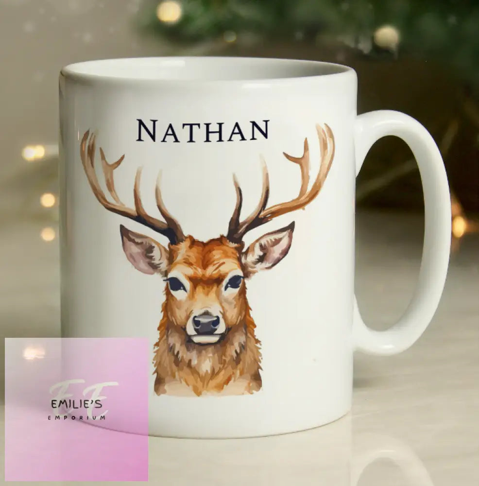 Personalised Watercolour Stag Mug