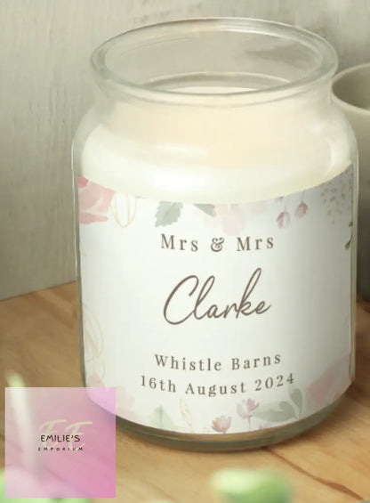 Personalised Wedding Large Candle Jar