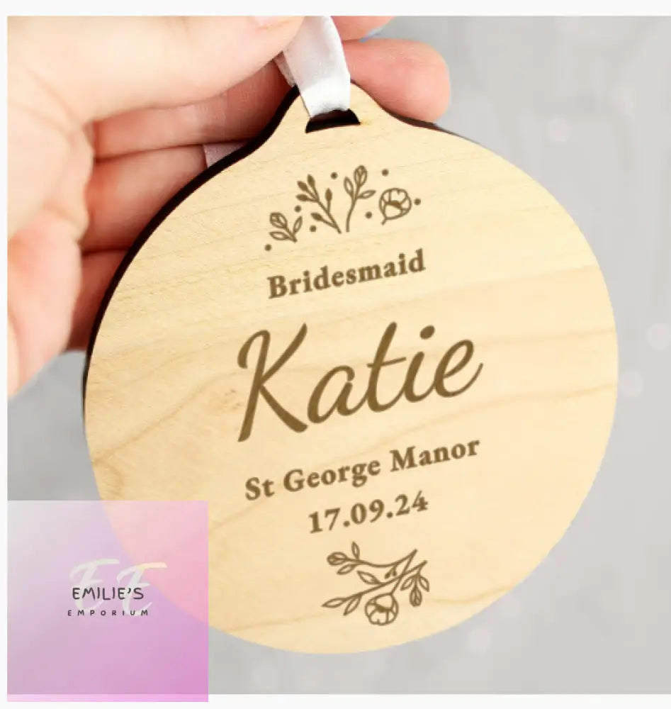 Personalised Wedding Party Wooden Tag