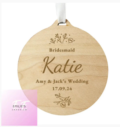 Personalised Wedding Party Wooden Tag