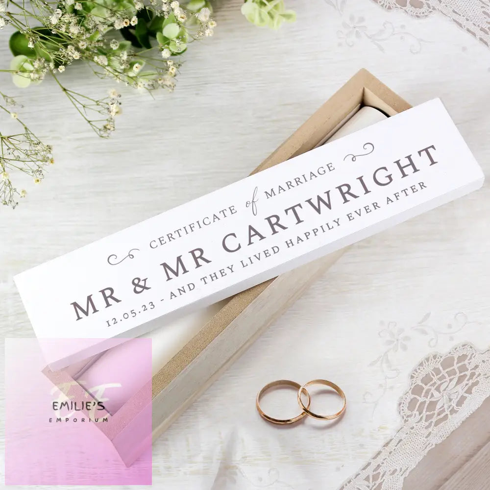 Personalised Wedding Wooden Certificate Holder