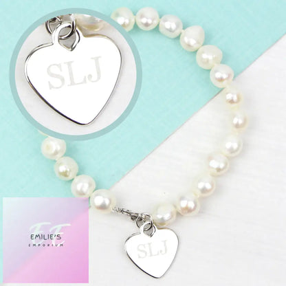 Personalised White Freshwater Pearl Initial Bracelet