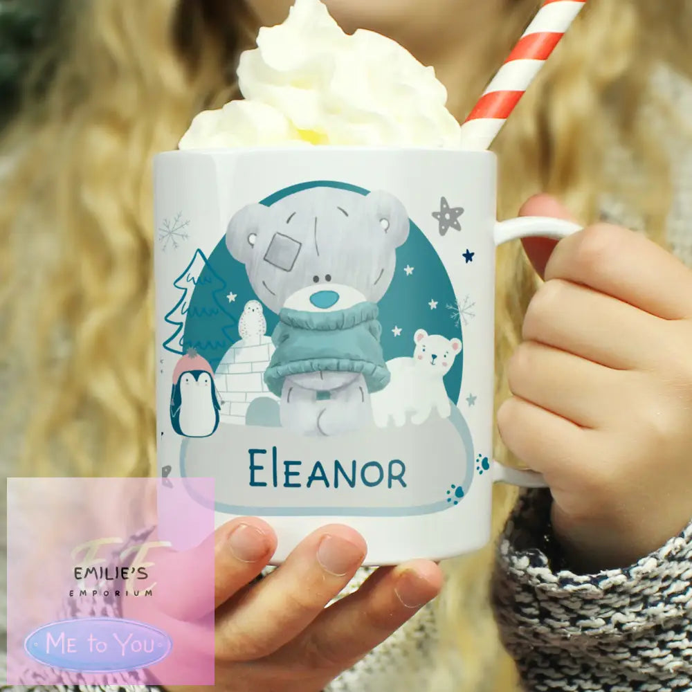 Personalised Winter Explorer Tiny Tatty Teddy Plastic Mug