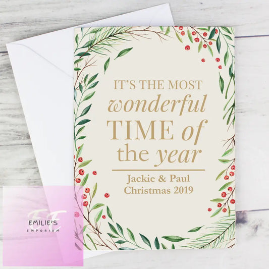 Personalised Wonderful Time Of The Year Christmas Card