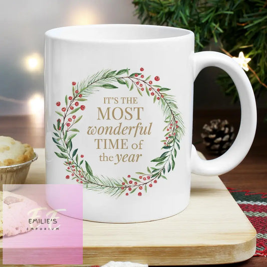 Personalised Wonderful Time Of The Year Christmas Mug