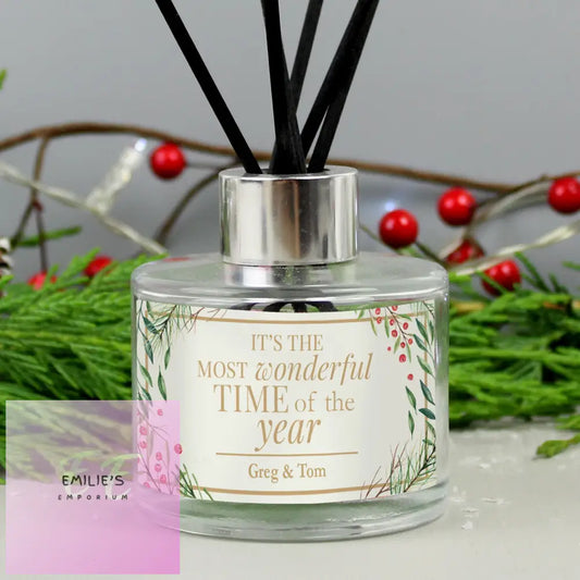 Personalised Wonderful Time Of The Year Christmas Reed Diffuser
