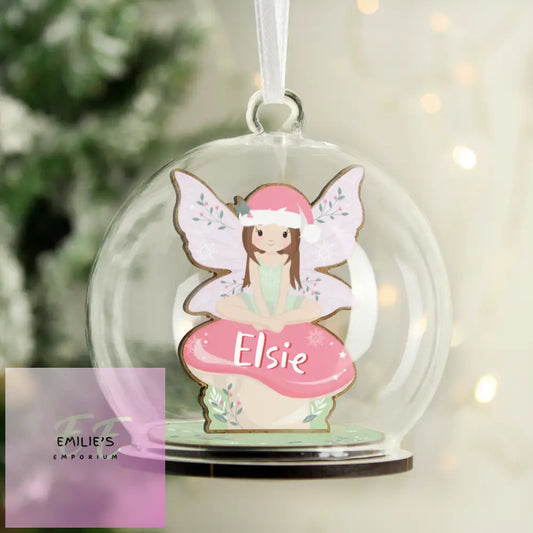 Personalised Wooden Fairy Glass Bauble