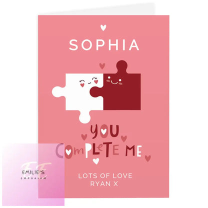 Personalised You Complete Me Card