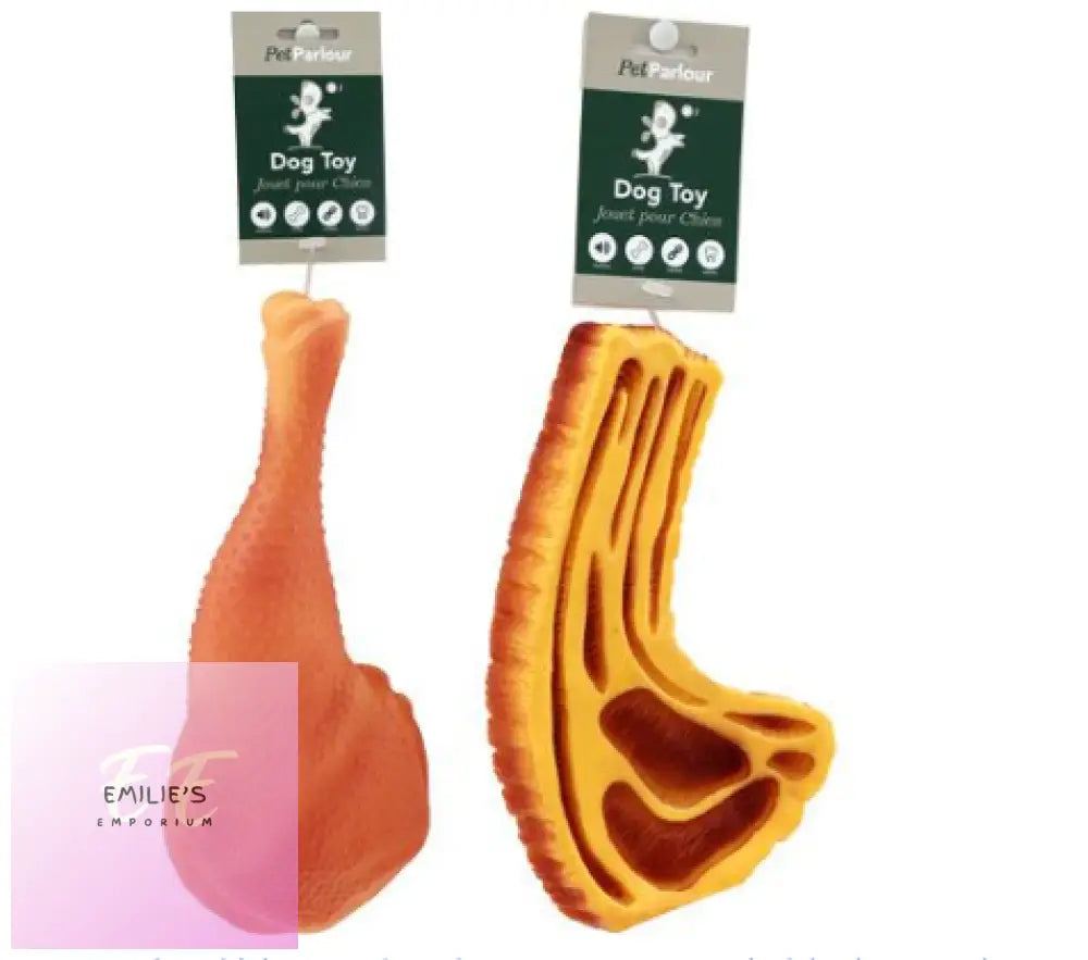 Pet Parlour - Squeaky Chicken Leg/Steak Dog Toy...assorted Picked At Random X24