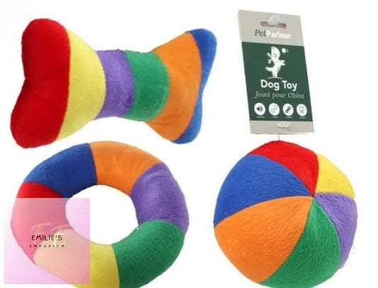 Pet Parlour - Squeaky Rainbow Soft Toy...assorted Picked At Random X24