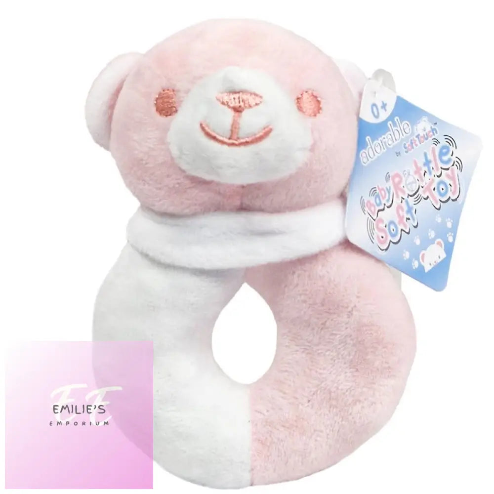 Pink Bear Rattle Toy