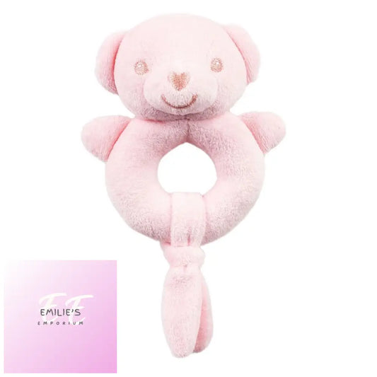 Pink Eco Bear Rattle Toy