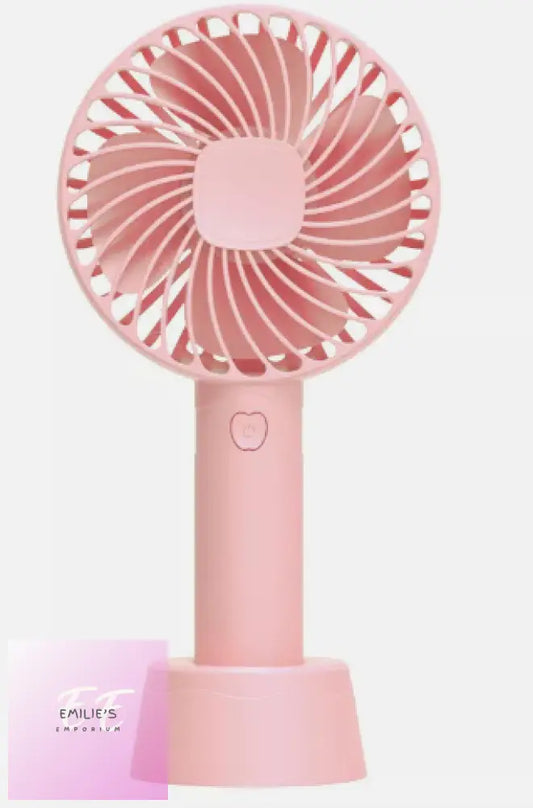 Pink Mini Hand Held Desk Fan- Can Be Personalised (Copy)