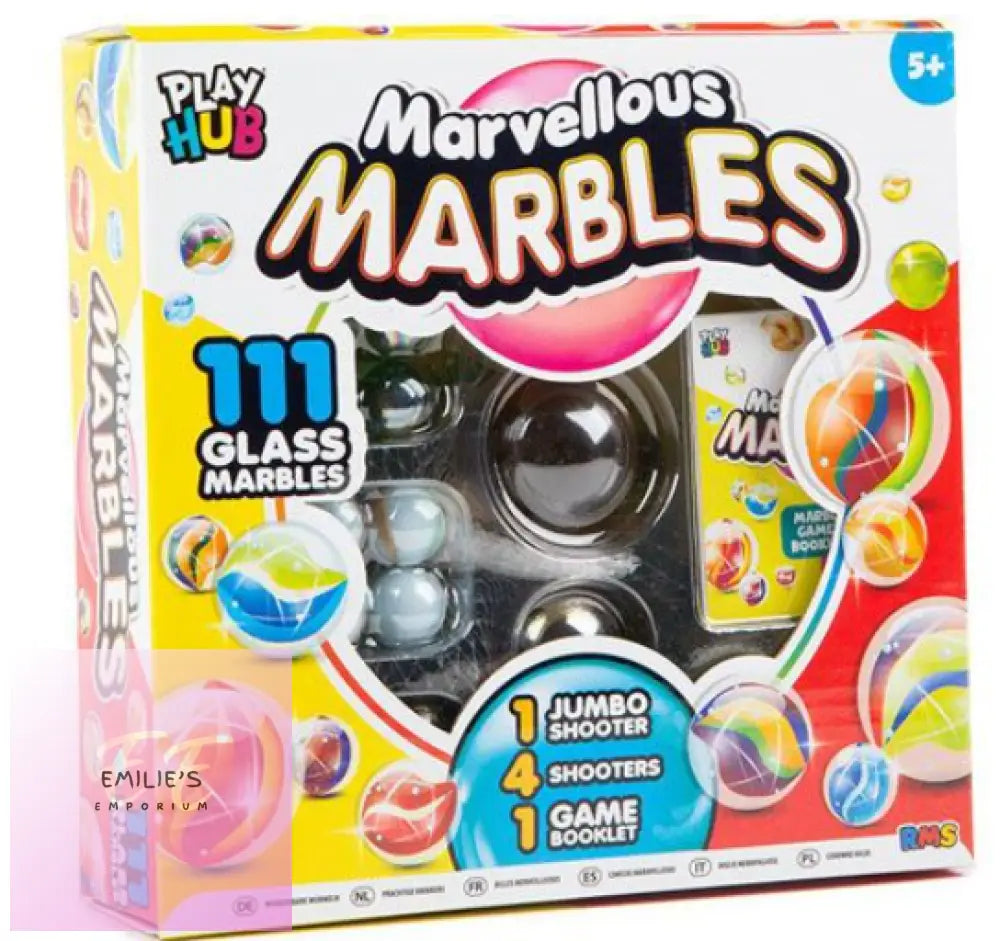 Play Hub Marvellous Marbles 111 Glass Marble Set