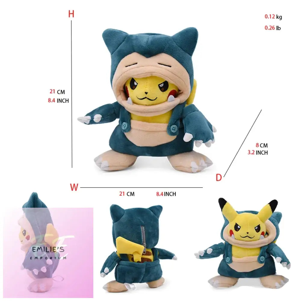 Pokemon Center Original Stuffed Snorlax Maniac Pikachu