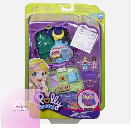 Polly Pocket Owlnite Campsite Compact Playset With Dolls And Accessories