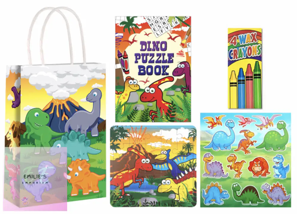 Pre Filled Party Bag - Dinosaur With Puzzle